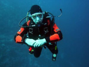 Man during Scuba Diving fully equipped